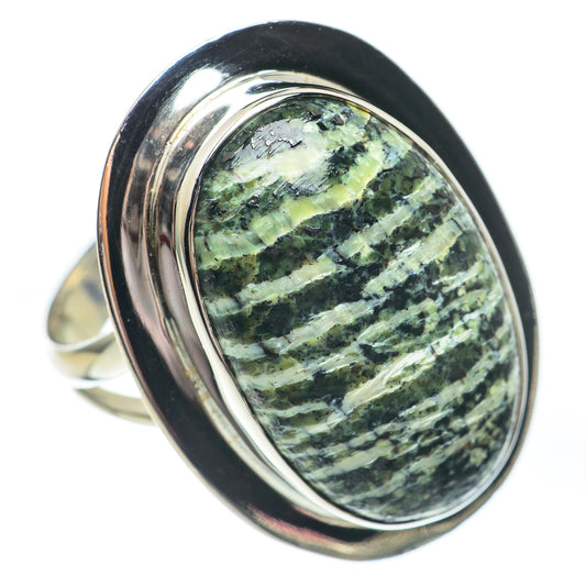 Green Vein Jasper Rings handcrafted by Ana Silver Co - RING67466