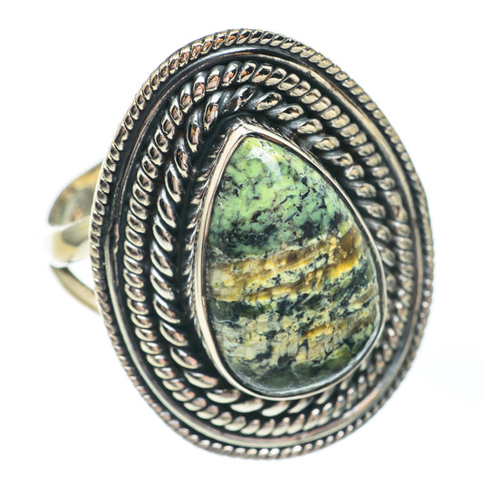 Green Vein Jasper Rings handcrafted by Ana Silver Co - RING67578