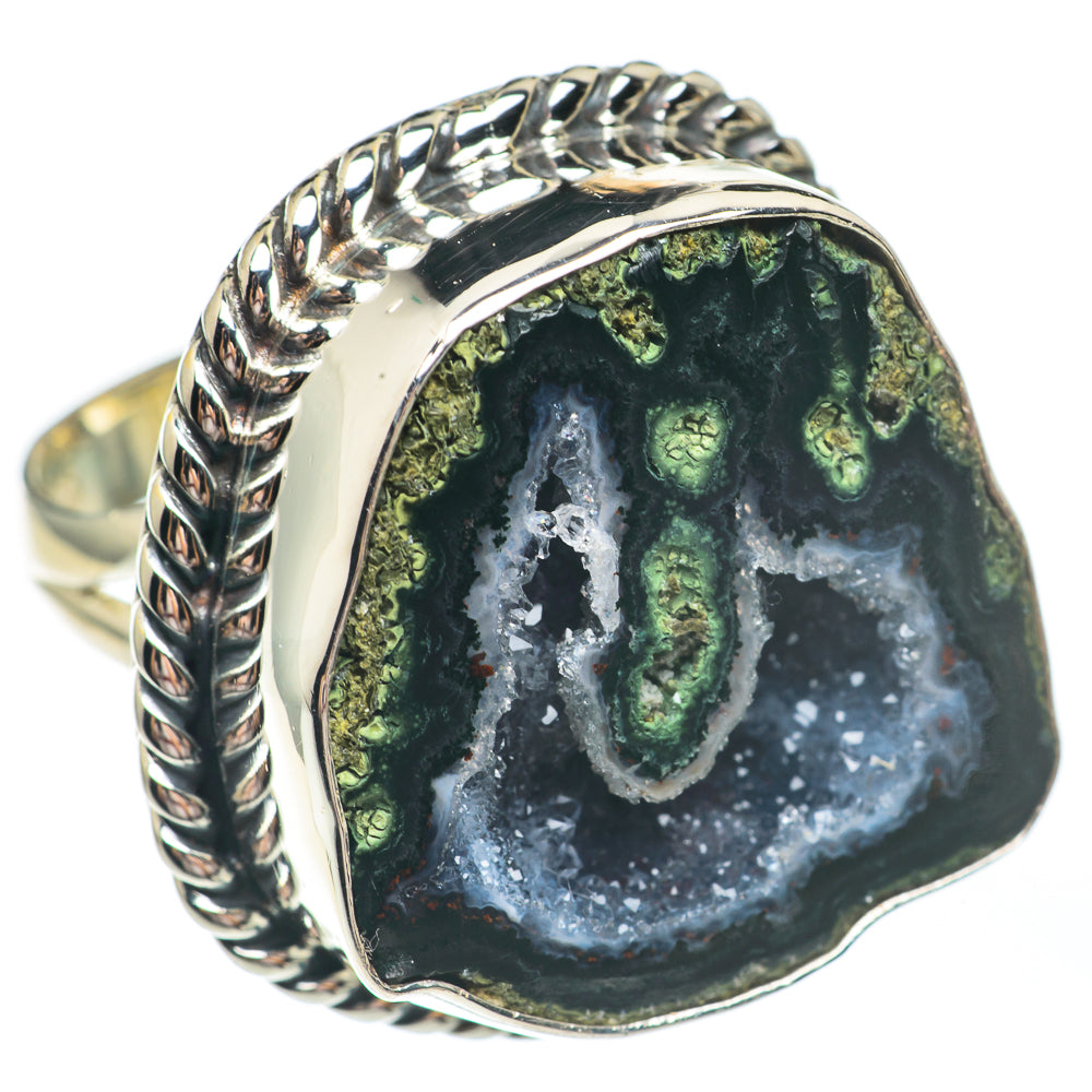 Coconut Geode Druzy Rings handcrafted by Ana Silver Co - RING67713