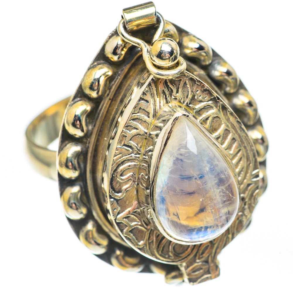Rainbow Moonstone Rings handcrafted by Ana Silver Co - RING67716