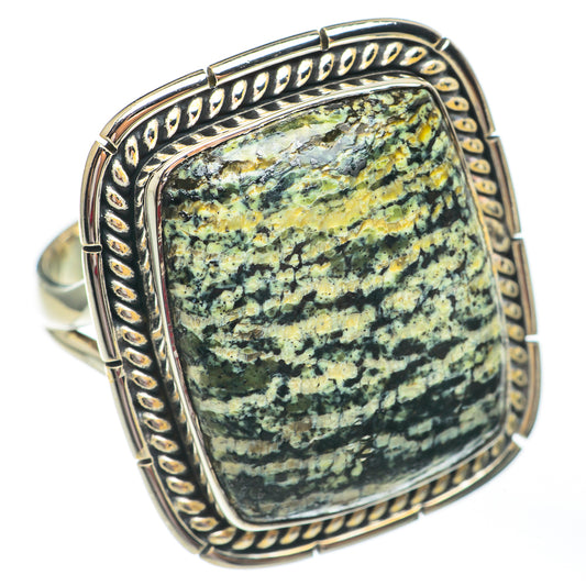 Green Vein Jasper Rings handcrafted by Ana Silver Co - RING67738