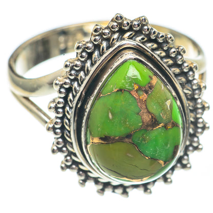 Green Copper Composite Turquoise Rings handcrafted by Ana Silver Co - RING67773