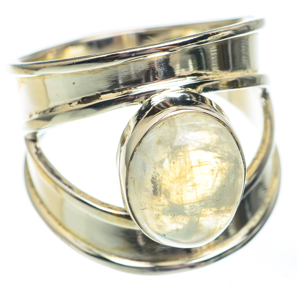 Rainbow Moonstone Rings handcrafted by Ana Silver Co - RING67826