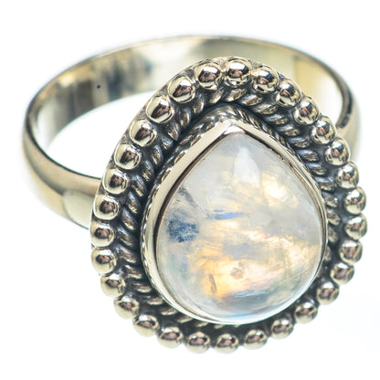 Rainbow Moonstone Rings handcrafted by Ana Silver Co - RING67829
