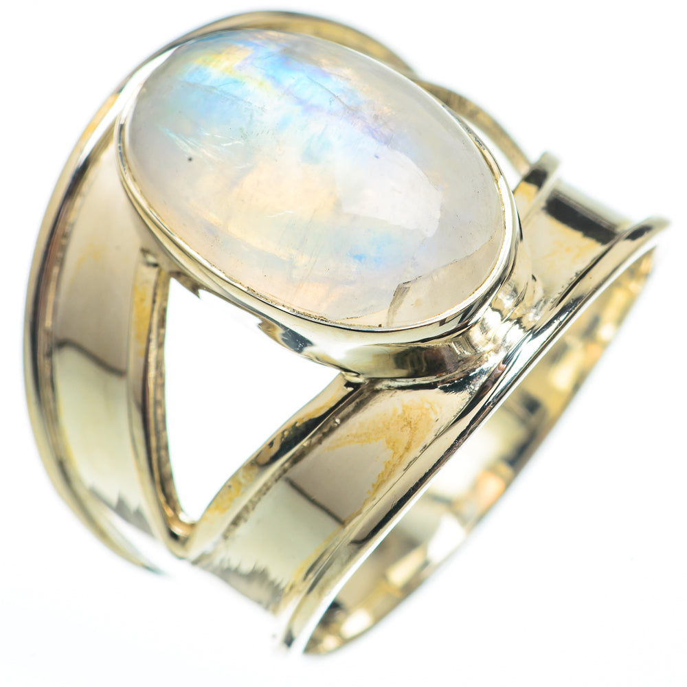 Rainbow Moonstone Rings handcrafted by Ana Silver Co - RING67894