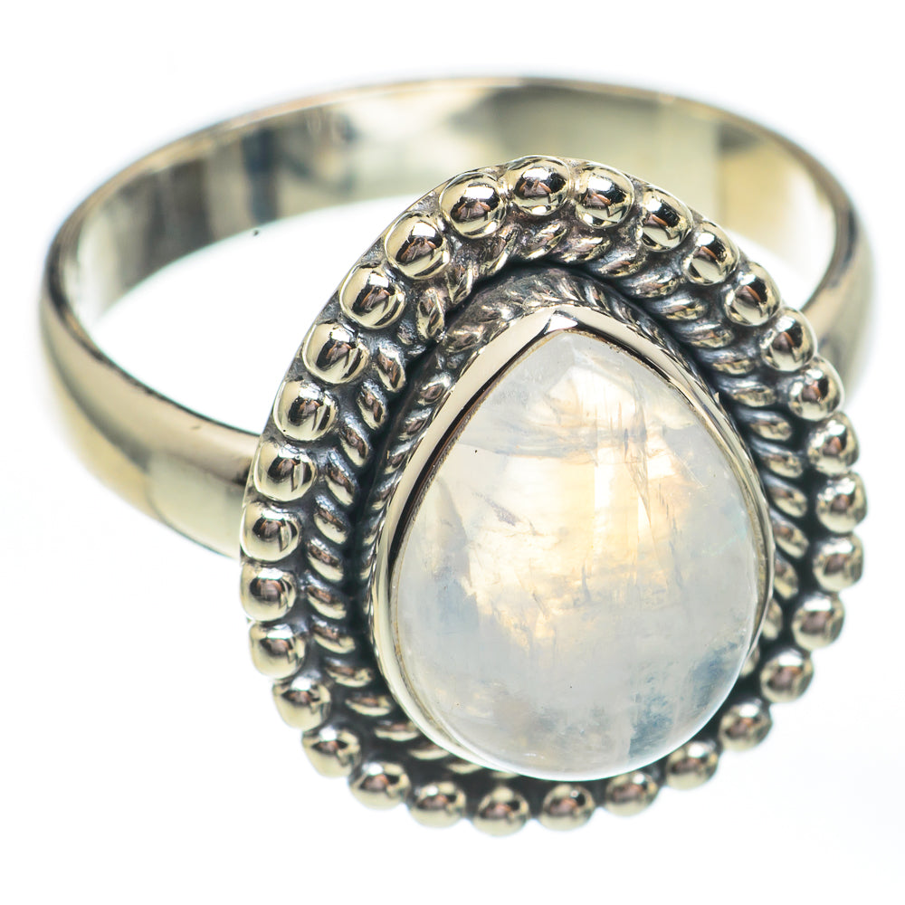 Rainbow Moonstone Rings handcrafted by Ana Silver Co - RING67897