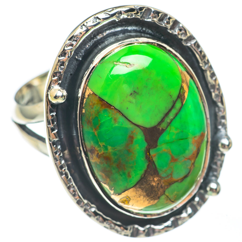 Green Copper Composite Turquoise Rings handcrafted by Ana Silver Co - RING67906