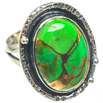 Green Copper Composite Turquoise Rings handcrafted by Ana Silver Co - RING67906