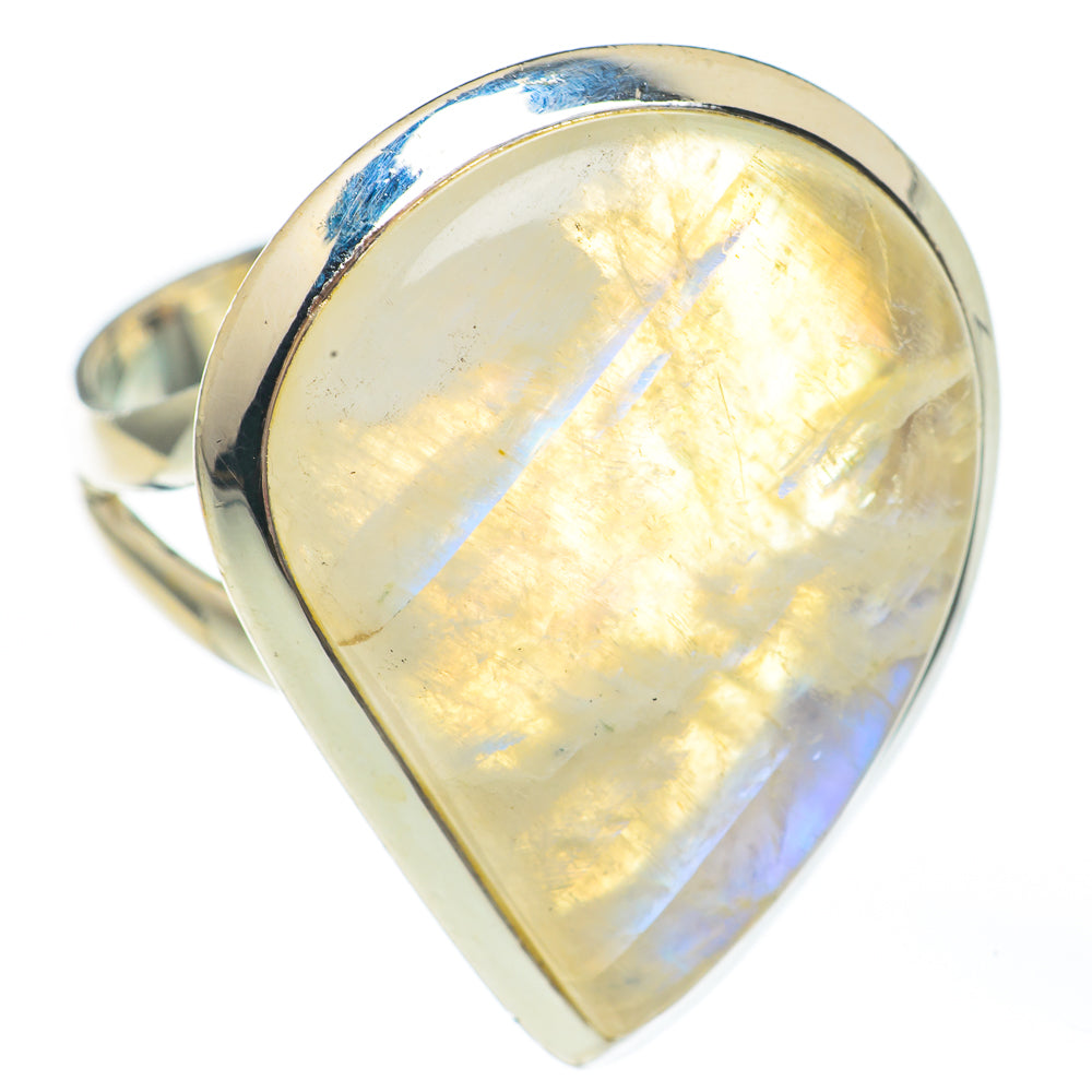 Rainbow Moonstone Rings handcrafted by Ana Silver Co - RING67927