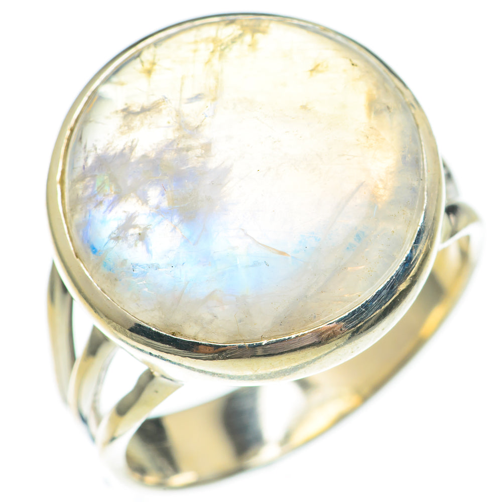 Rainbow Moonstone Rings handcrafted by Ana Silver Co - RING67956