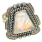 Rainbow Moonstone Rings handcrafted by Ana Silver Co - RING67985