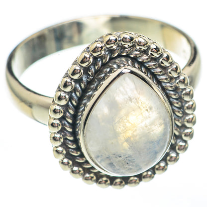 Rainbow Moonstone Rings handcrafted by Ana Silver Co - RING68010