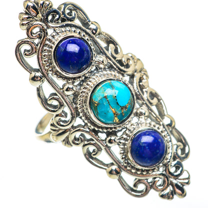 Blue Copper Composite Turquoise Rings handcrafted by Ana Silver Co - RING68017