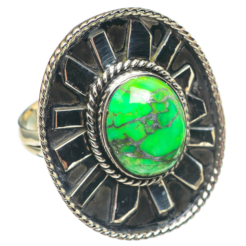 Green Copper Composite Turquoise Rings handcrafted by Ana Silver Co - RING68060