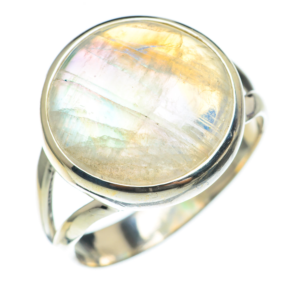 Rainbow Moonstone Rings handcrafted by Ana Silver Co - RING68101