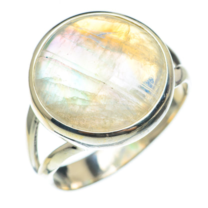 Rainbow Moonstone Rings handcrafted by Ana Silver Co - RING68101