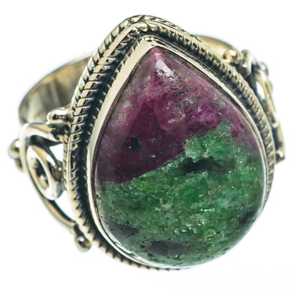 Ruby Zoisite Rings handcrafted by Ana Silver Co - RING68106