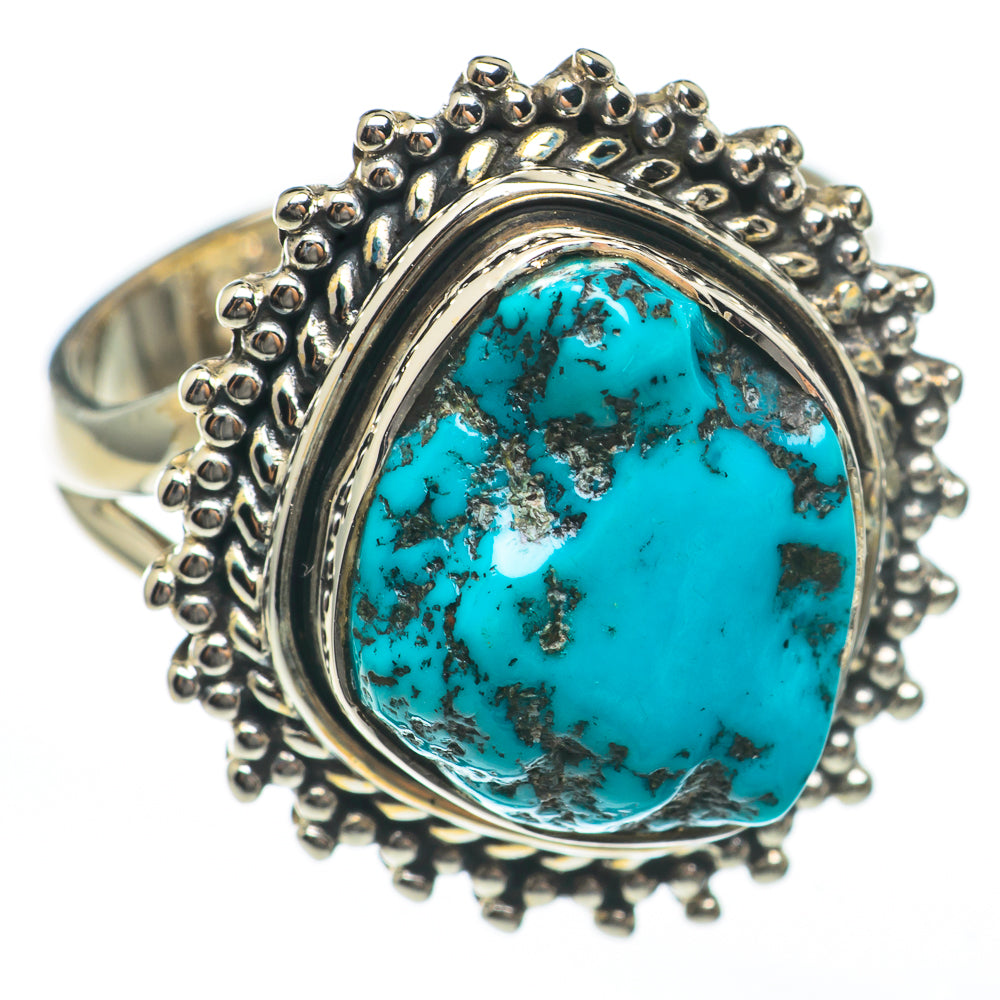 Tibetan Turquoise Rings handcrafted by Ana Silver Co - RING68113
