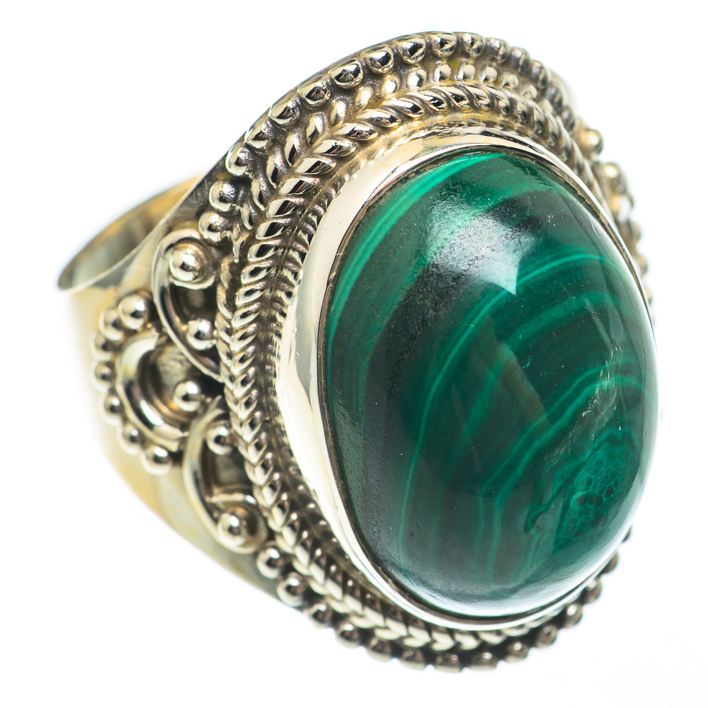 Malachite Rings handcrafted by Ana Silver Co - RING68116