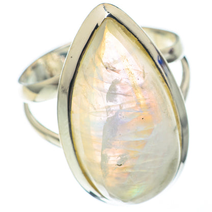 Rainbow Moonstone Rings handcrafted by Ana Silver Co - RING68135