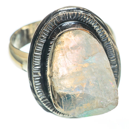 Rainbow Moonstone Rings handcrafted by Ana Silver Co - RING68136