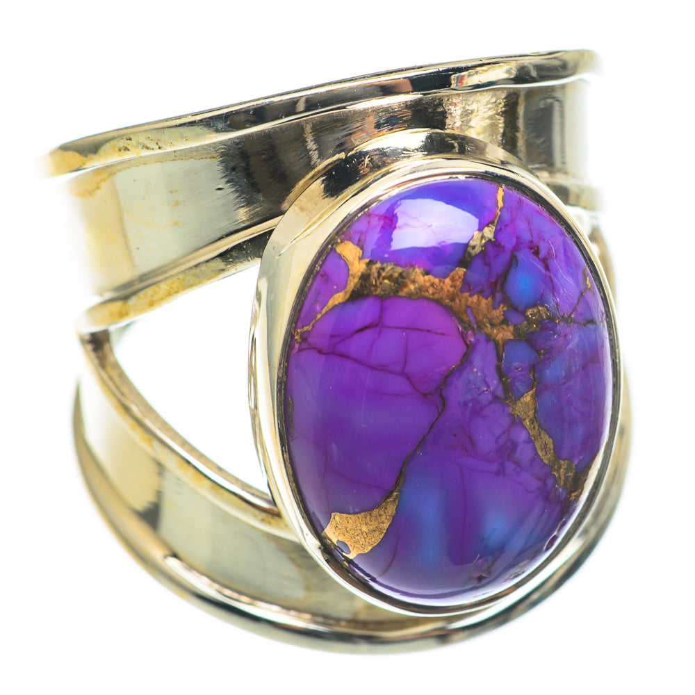 Purple Copper Composite Turquoise Rings handcrafted by Ana Silver Co - RING68162