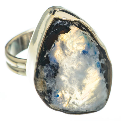 Rainbow Moonstone Rings handcrafted by Ana Silver Co - RING68168