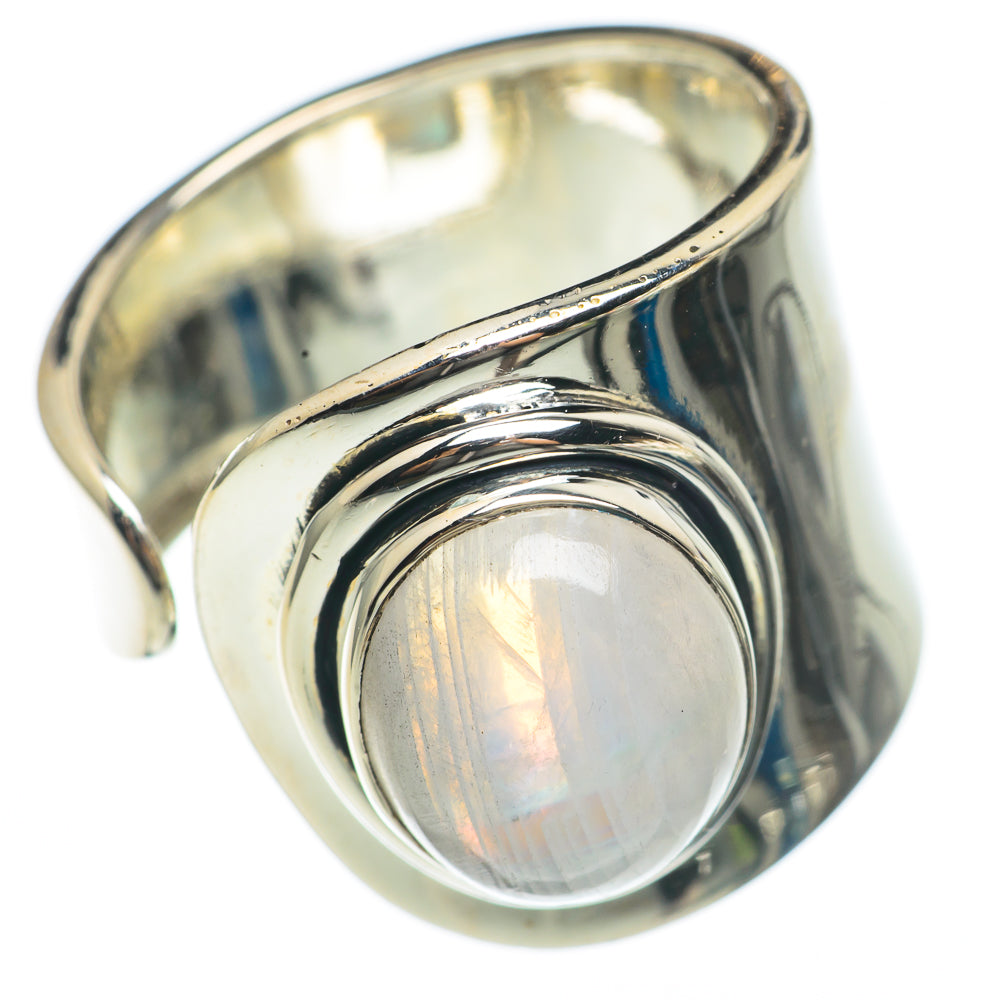 Rainbow Moonstone Rings handcrafted by Ana Silver Co - RING68169