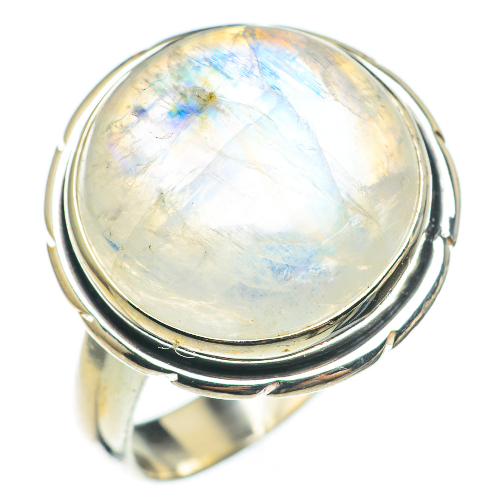 Rainbow Moonstone Rings handcrafted by Ana Silver Co - RING68172