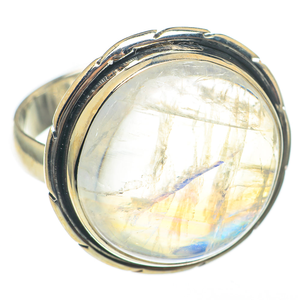 Rainbow Moonstone Rings handcrafted by Ana Silver Co - RING68202