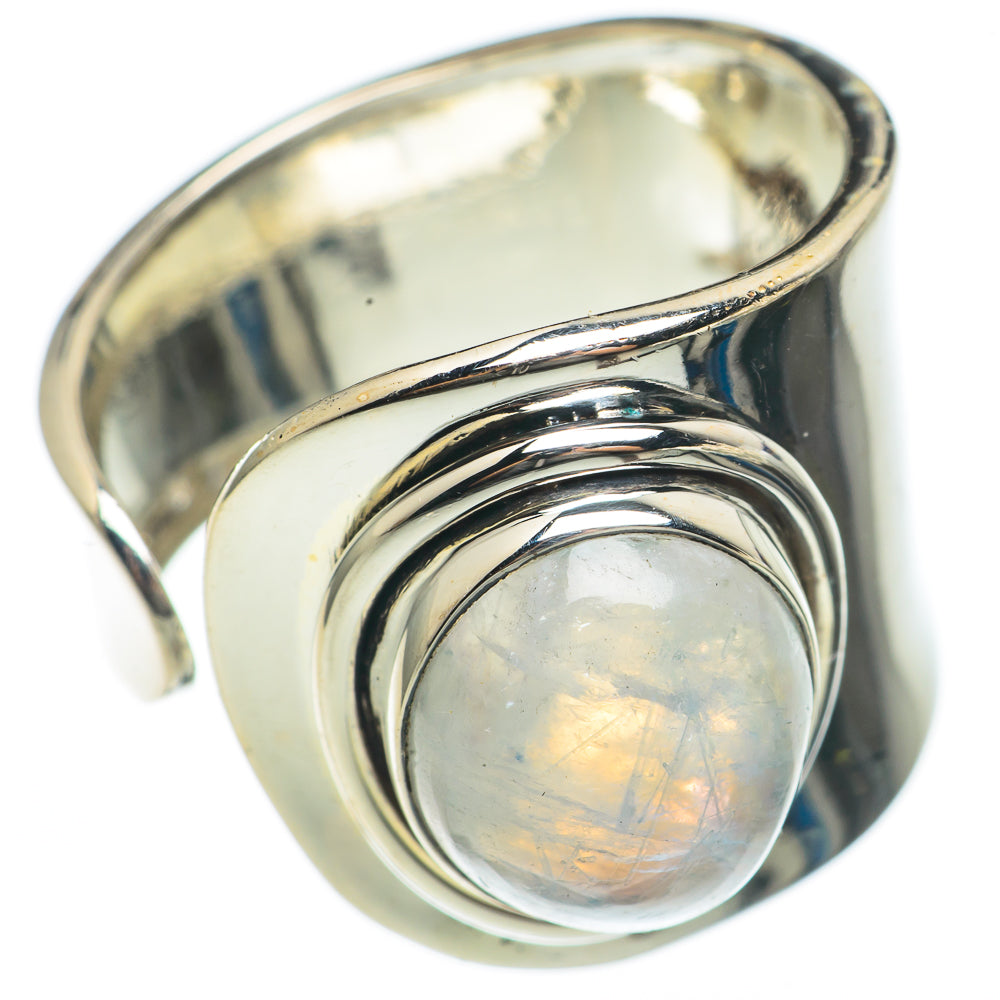 Rainbow Moonstone Rings handcrafted by Ana Silver Co - RING68203