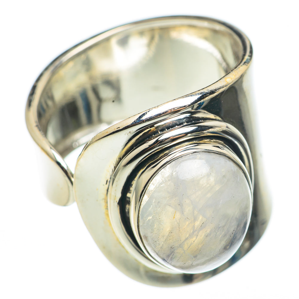 Rainbow Moonstone Rings handcrafted by Ana Silver Co - RING68226