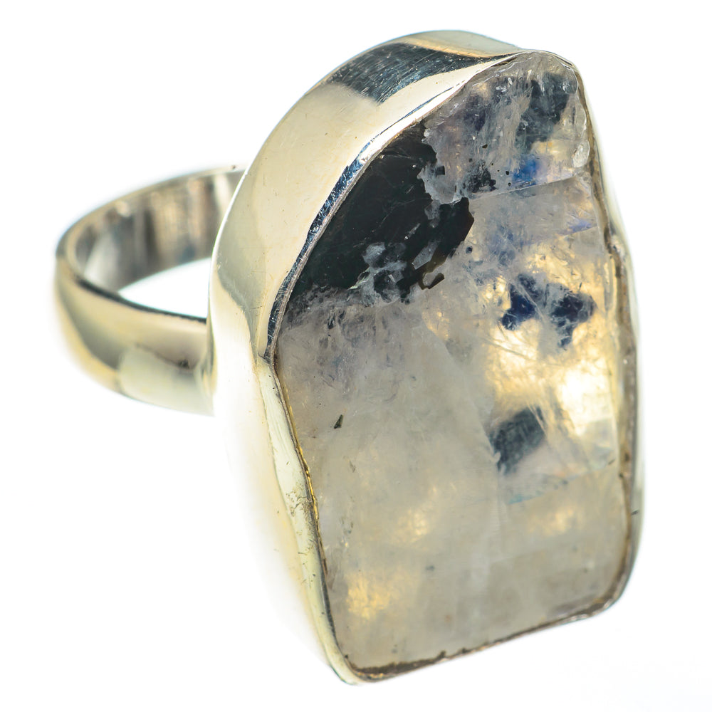 Rainbow Moonstone Rings handcrafted by Ana Silver Co - RING68251