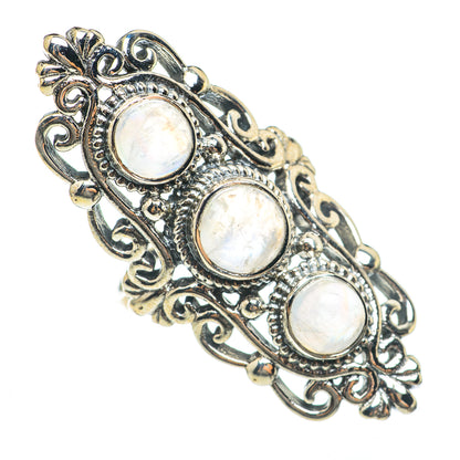 Rainbow Moonstone Rings handcrafted by Ana Silver Co - RING68279