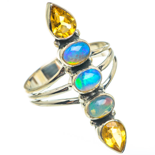 Ethiopian Opal, Citrine Rings handcrafted by Ana Silver Co - RING68281