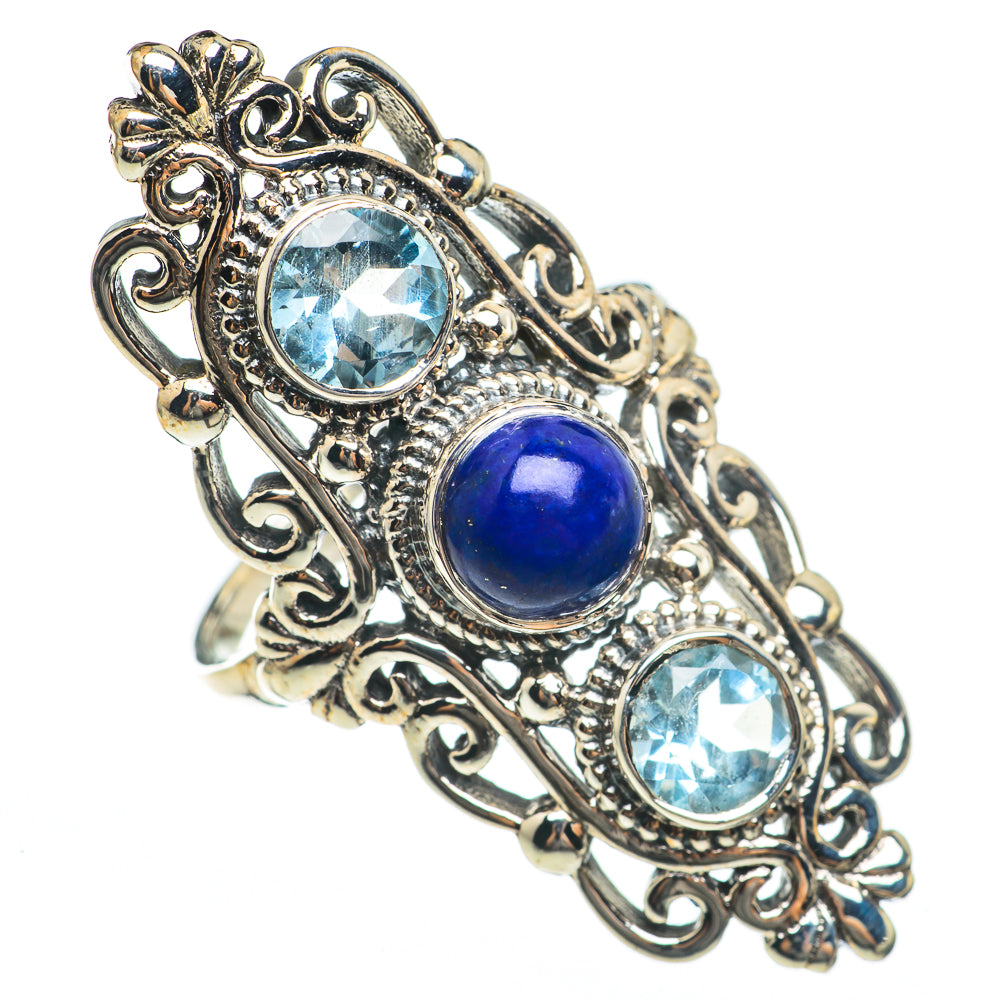 Lapis Lazuli, Blue Topaz Rings handcrafted by Ana Silver Co - RING68289