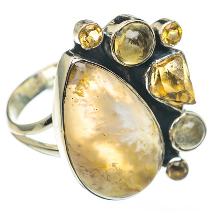 Plume Agate, Citrine Rings handcrafted by Ana Silver Co - RING68295