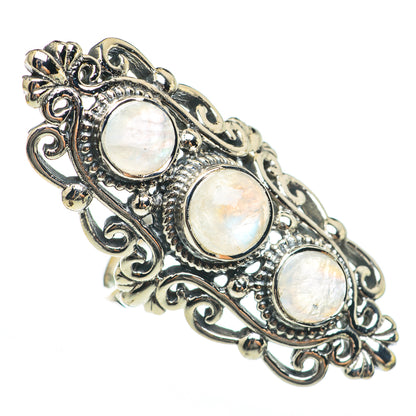 Rainbow Moonstone Rings handcrafted by Ana Silver Co - RING68308