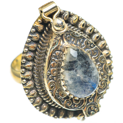 Rainbow Moonstone Rings handcrafted by Ana Silver Co - RING68309