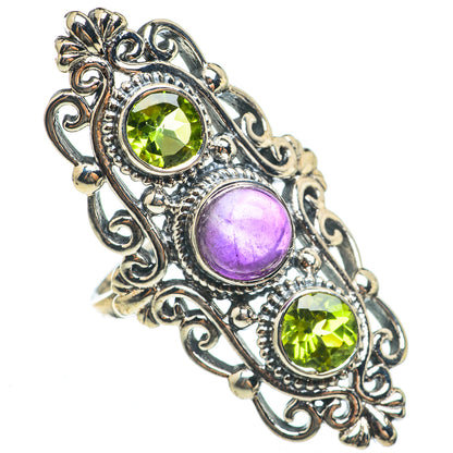 Amethyst, Peridot Rings handcrafted by Ana Silver Co - RING68312