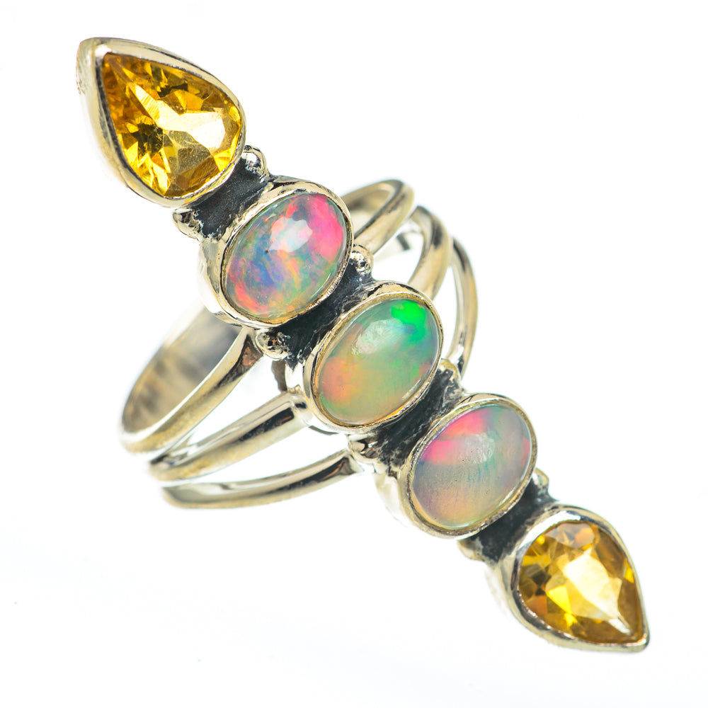 Ethiopian Opal, Citrine Rings handcrafted by Ana Silver Co - RING68314