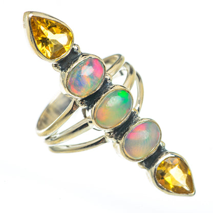 Ethiopian Opal, Citrine Rings handcrafted by Ana Silver Co - RING68314