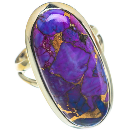 Purple Copper Composite Turquoise Rings handcrafted by Ana Silver Co - RING68335