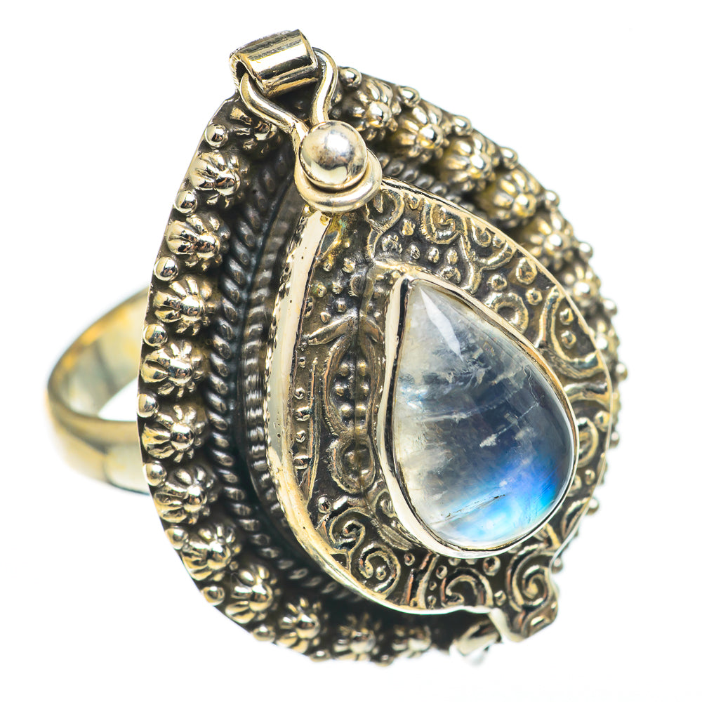 Rainbow Moonstone Rings handcrafted by Ana Silver Co - RING68341