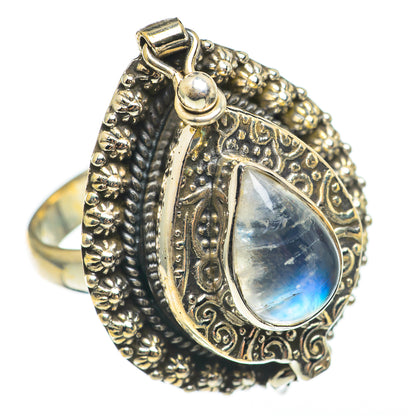 Rainbow Moonstone Rings handcrafted by Ana Silver Co - RING68341