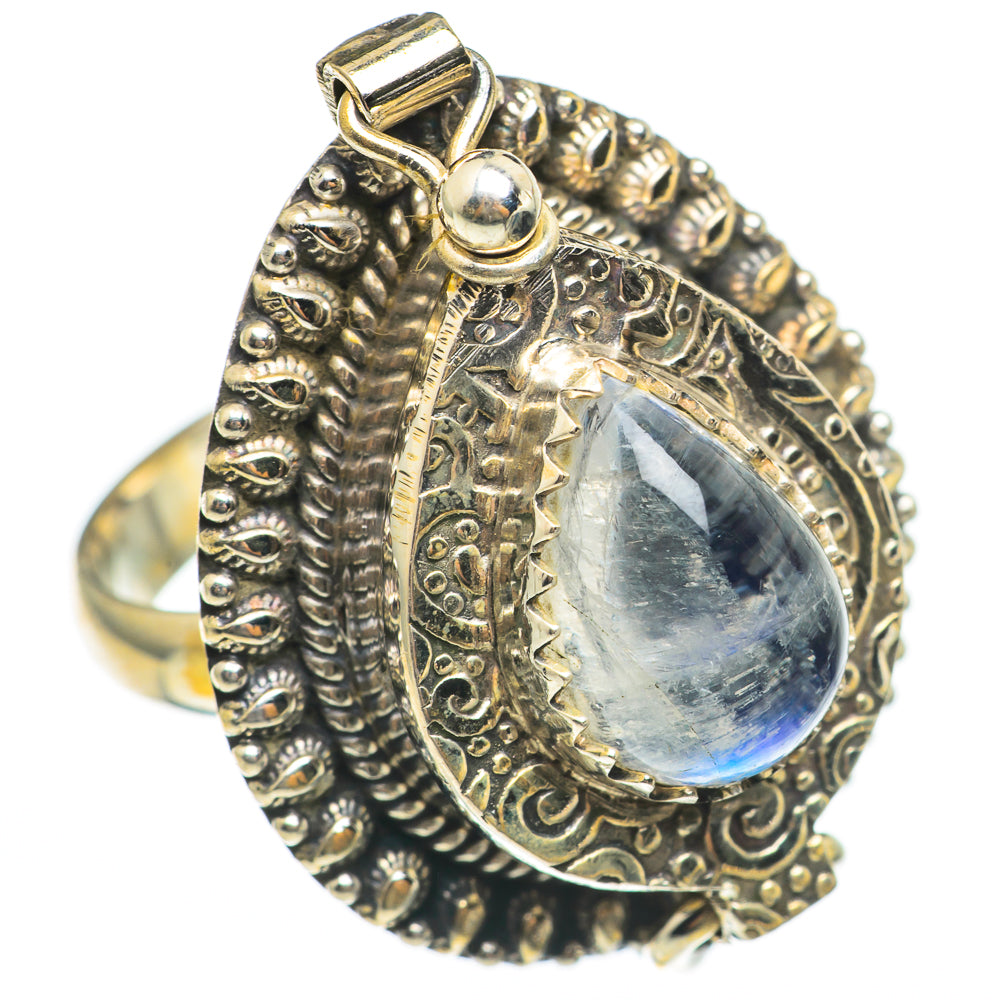 Rainbow Moonstone Rings handcrafted by Ana Silver Co - RING68344
