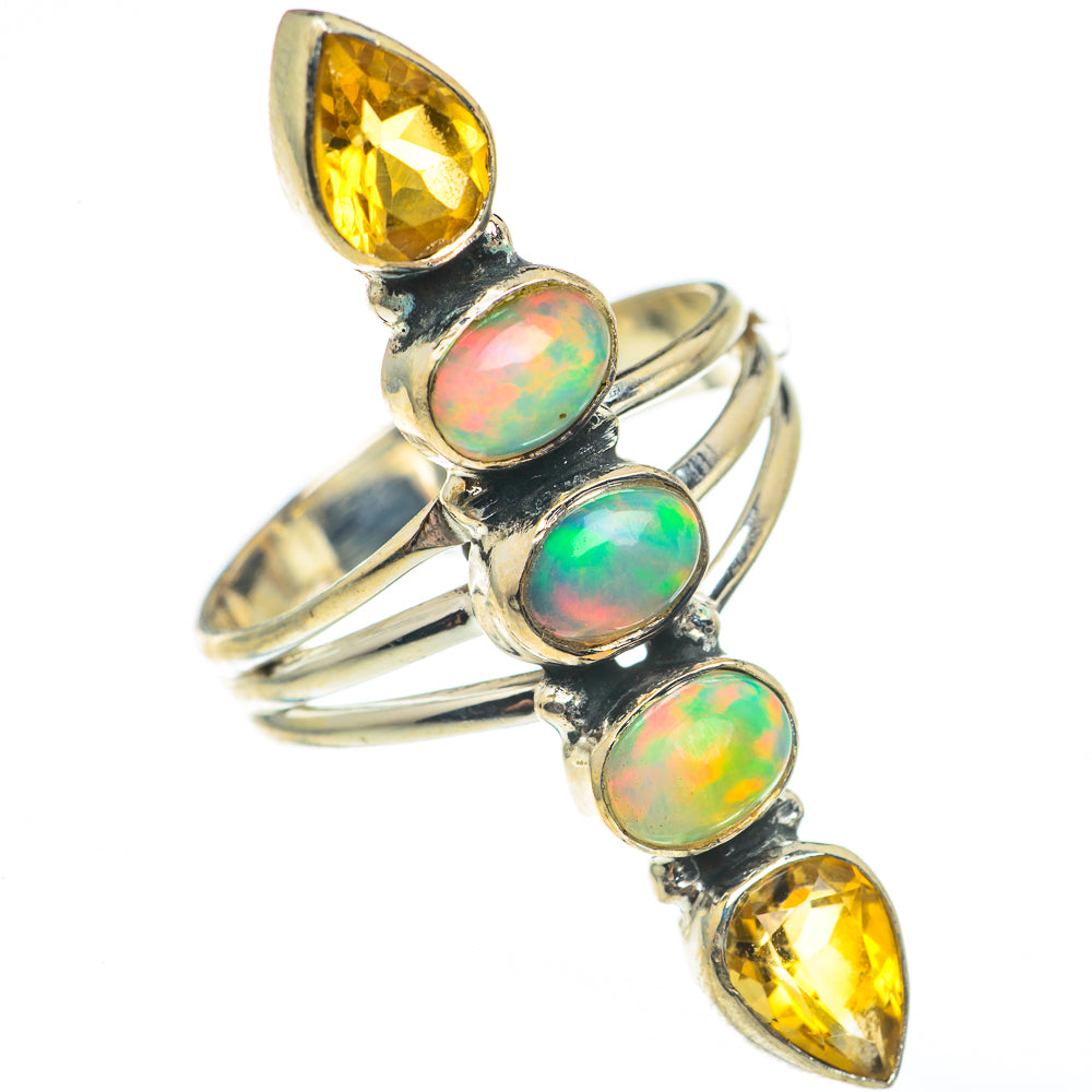 Ethiopian Opal, Citrine Rings handcrafted by Ana Silver Co - RING68347