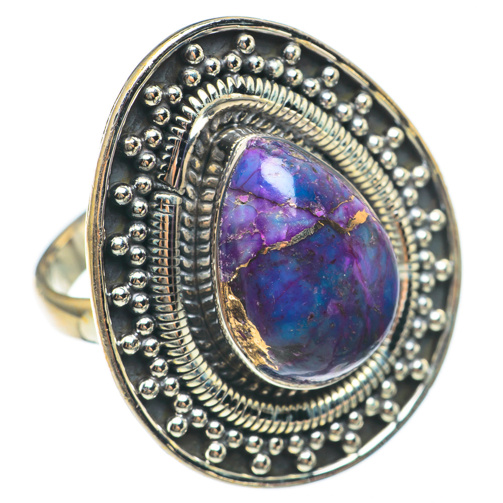 Purple Copper Composite Turquoise Rings handcrafted by Ana Silver Co - RING68358