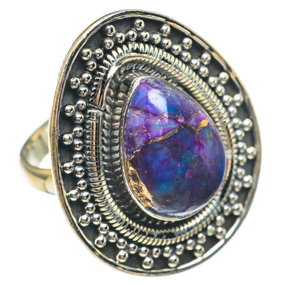 Purple Copper Composite Turquoise Rings handcrafted by Ana Silver Co - RING68358