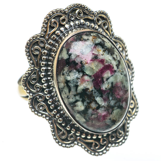 Russian Eudialyte Rings handcrafted by Ana Silver Co - RING68364